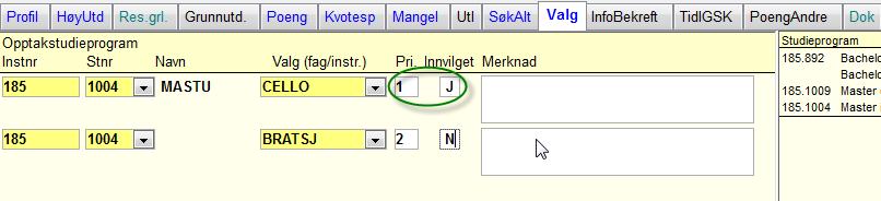 Opptak Nytt felt for prioritering av studieprogramvalg (kommer snart i Søknadsweb)