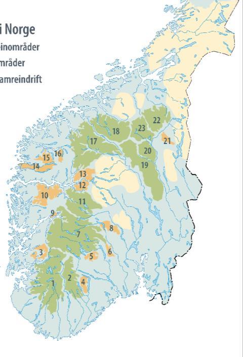 Genetisk variasjon Helsestatus forekomst av alvorlig meldepliktig sykdom Lavbiomasse Funksjonell arealutnyttelse Funksjonelle