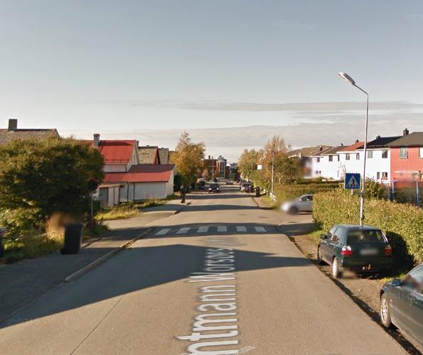 Busker/hekk bør klippes for å oppnå tilfredsstillende sikt. Figur 11: Gangfelt i Amtmann Worsøes gate sett i retning vest (www.googlemaps.