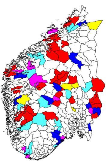 Sør-Norgetilskudd 2018- kommuner over 3200 innbyggere Over 3200 innbygger, skatter u/ 120 pst av landsgjennomsnitt og nivå avhengig av distriktsindeks, i alt 430 mill.