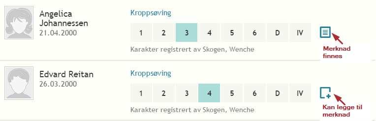 Karakteren F kan ikke settes av faglærer. Den kommer inn automatisk etter lokaladministrator har laget en tilpasset fag- og timefordeling for eleven med utgangspunkt i et enkeltvedtak.