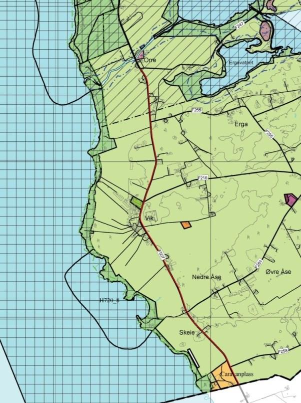 2.0 OMTALE AV PLANOMRÅDET 2.1 Lokalisering og trafikksituasjon Planområdet omfattar grovt sett eit ca. 20 m breitt areal på vestsida av fv.507 på strekninga mellom Orre og Hå grense.