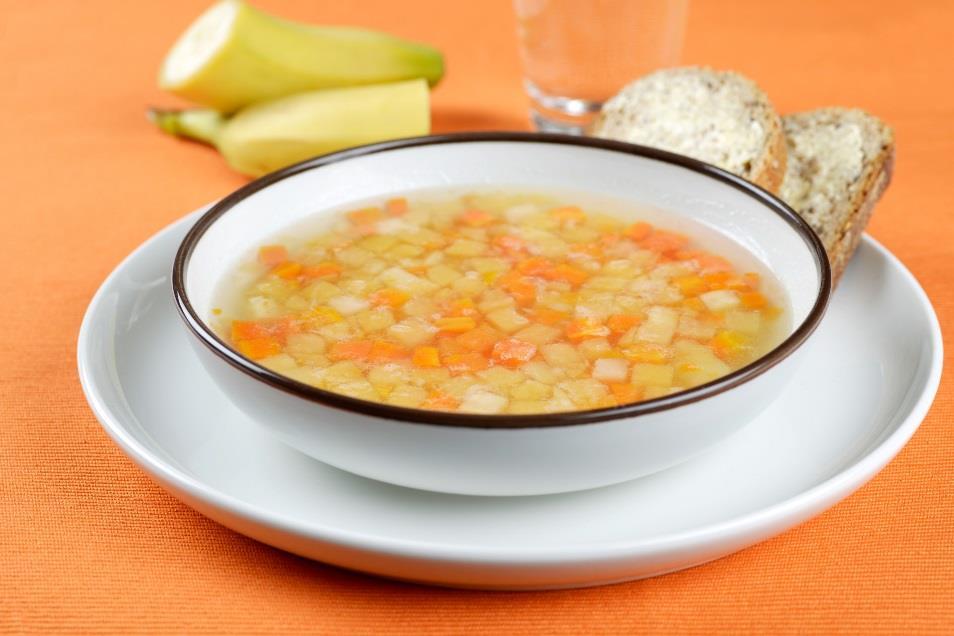 DAG 2 - AKTIVITET* GR ØNNSAKSUPPE MED GROVBRØD Allergener: Suppe: Selleri, sulfitt Brød: Gluten fra hvete Beskrivelse av oppvarming og mengde per porsjon Posen med grønnsaksuppe legges i kokende vann