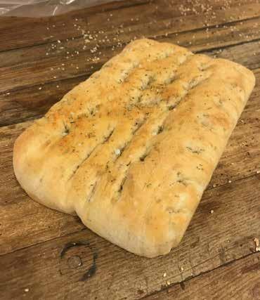 focaccia rosmarin & havsalt vekt 430 gram varenummer 59004 Focaccia er en kjent delikatesse fra det nord-italienske kjøkkenet.