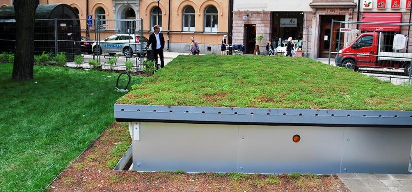 Et godt eksempel på en slik løsning er i Mariaparken i Stockholm.