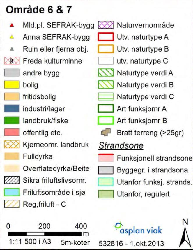 Området vurderast derfor til å ikkje berøre strandsona i særleg grad. Fig 4. Utsnitt frå rapport om funksjonell strandsonekartlegging (2013). Planområdet er lokalisert med svart omriss.