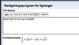 Figur 2 Toppfanen i Word 2007 slik den ser ut når formeleditoren er aktiv. dukke opp en slik boks i dokumentet ditt: Denne boksen kan du skrive matematikk i.