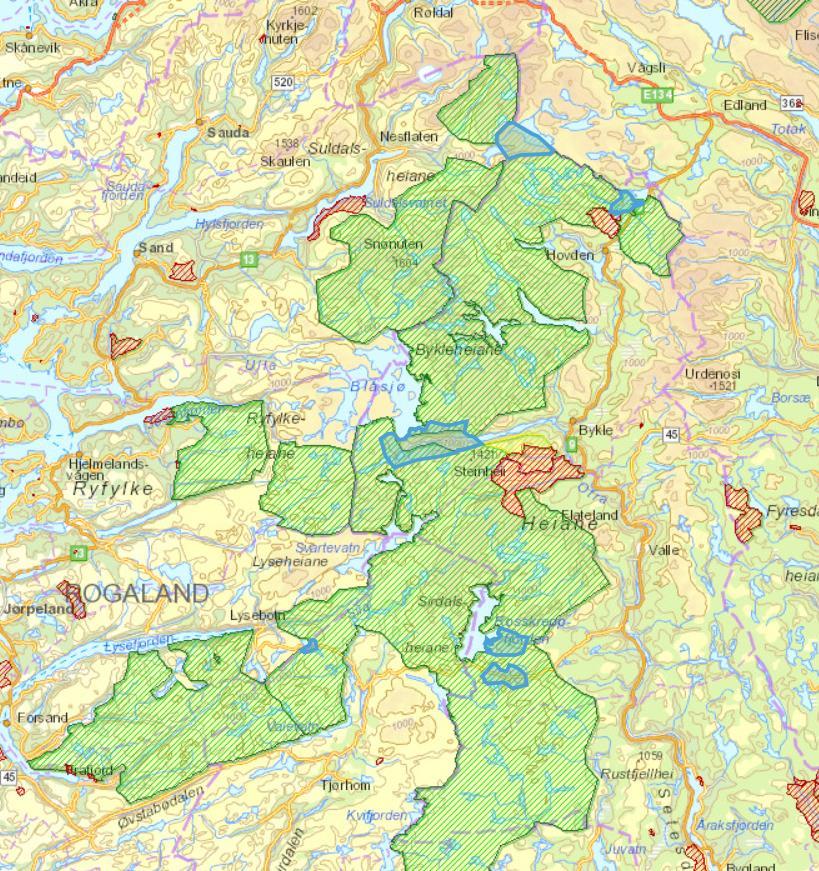 1. Nye merka stiar, kvista løyper og maskinpreparerte løyper må plasserast utanfor viktige villreintrekk, og viktige utvekslingsområder mellom ulike villreinområde.