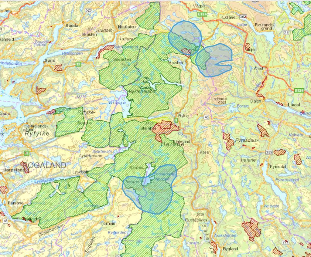 2. Nye kvista løyper eller maskinpreparerte løyper må plasserast utanfor sentrale vinterbeiteområder.