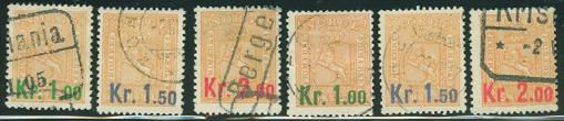 4200) x 6823 ** Pål. porto 2910,-. Enkeltmerker, par, striper og blokker fra perioden ca. 1980/2003. 6824 ** Samling 4-blokker i perioden NK 1082/, totalt 80 forskj. inkl. 9 stk.