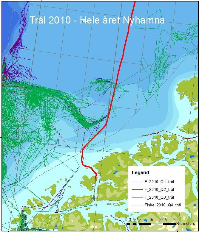 foregår fisket mest konsentrert i områder langs Eggakanten. Senere på året er aktiviteten mer spredt over området.