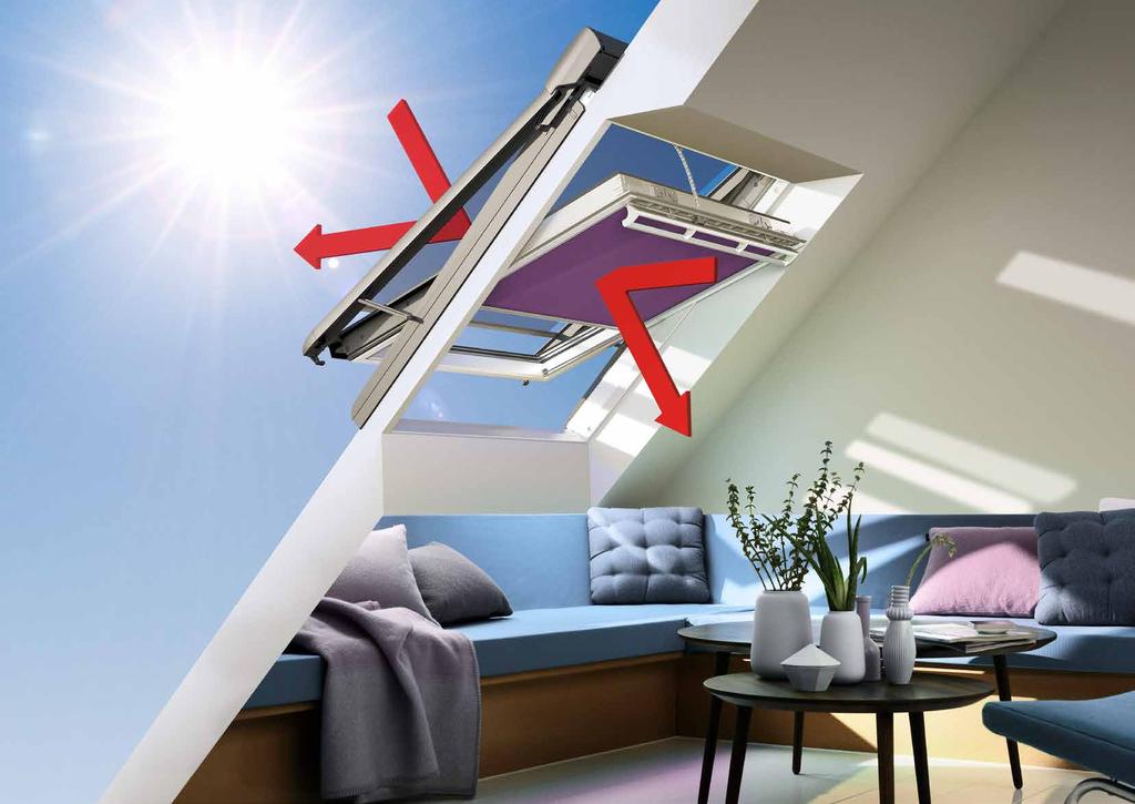 Optimal kontroll av lys og varme VELUX VELUX takvinduer slipper inn mye deilig dagslys og frisk luft.