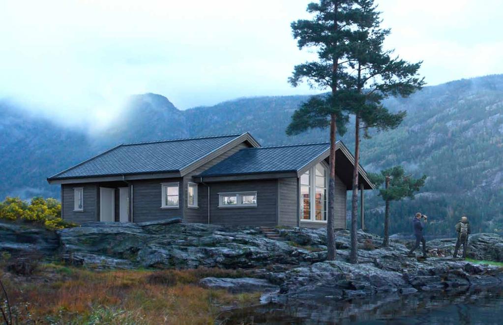FRØY KLASSISK Frøy Klassisk er en gjennomtenkt hytte med smarte planløsninger. På hyttas 83,2 kvadratmeter finner du 3 soverom og praktisk, romslig hems.