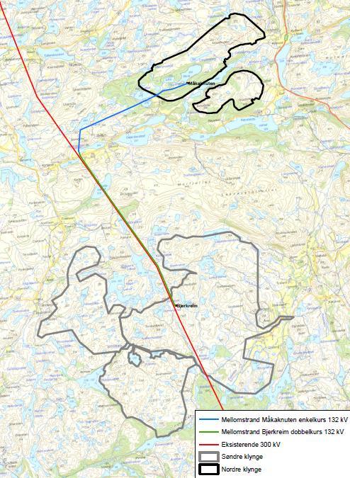 Dobbelkurs forbindelse fra Bjerkreim-Kartavoll Endring av nettilknytning for Måkaknuten vindkraftverk fra enkelkurs til