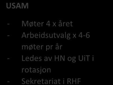 Topplederforum/dialogmøte Samarbeidsavtalen fra 2007 med UiT etablerte også faste møter på toppledernivå: Det avholdes faste møter 1-2 ganger årlig mellom ledelsen ved UiT og Helse Nord RHF, hvor