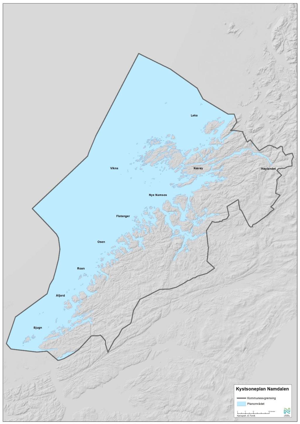 1.3 Planavgrensing Kystsoneplan for Namdalen omfatter sjøarealene innenfor kommunegrensene til Leka, Vikna,