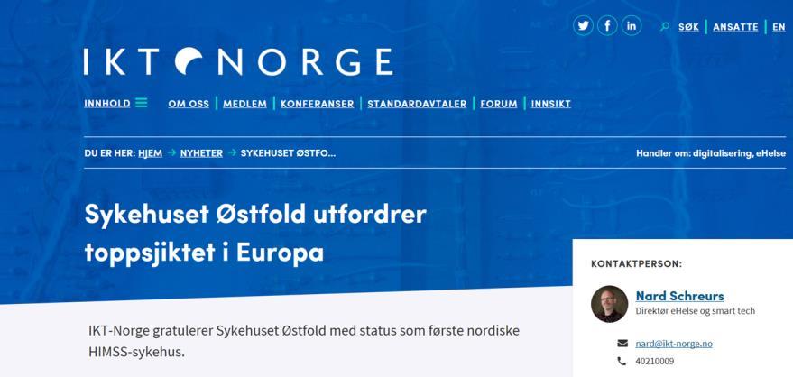 «Sykehuset Østfold er et av sykehusene i Europa som har kommet