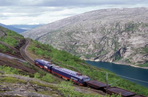 Ofotbanen og Nordlandsbanen i NTP Ofotbanen er en av strekningene i landet med tettest togtrafikk Foto: BaneNOR