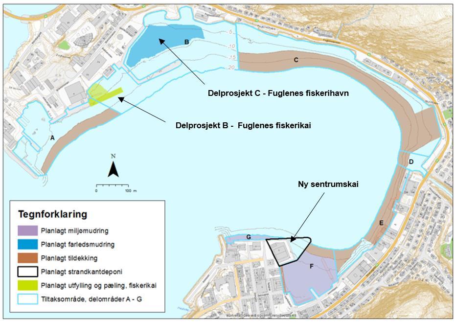 Søknadene for delprosjektene B, C og D er lagt inn i Fylkesmannens søknadsskjema for mudring, utfylling og deponeringstiltak, mens søknaden for delprosjekt A, Hammerfest ren havn, er utformet som et