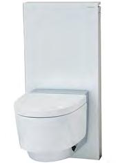 Toalettskål VVS JM ORIGINAL Elegant sisterne i hvitt glass og børstet aluminium med veggskål i porselen. Med quick release-funksjonen kan setet enkelt tas av for å lette rengjøringen.