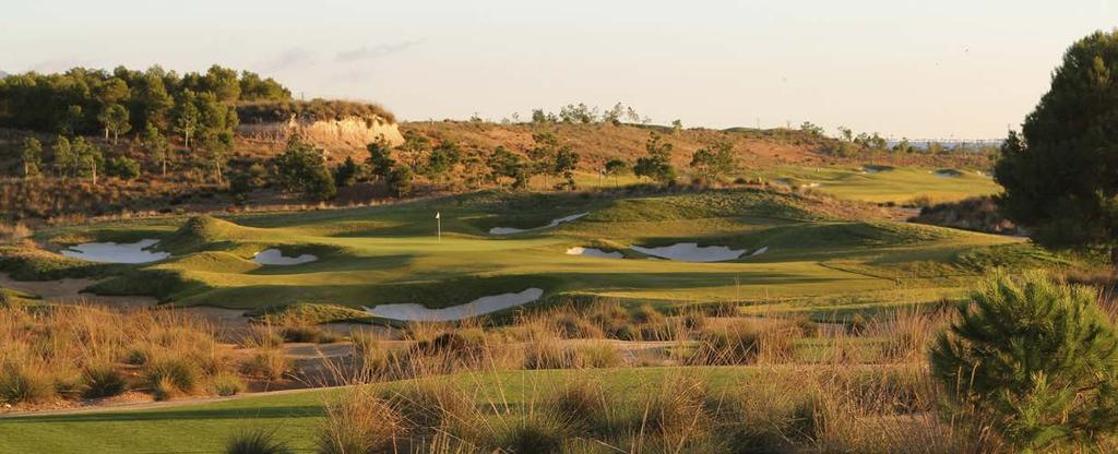 Her er det ondulerte og humpete fairwayer, sand og busker utenfor fairway og relativt vanskelige greener. Banen får mye skryt for sitt design. Alhama Signature Denne banen har alt!