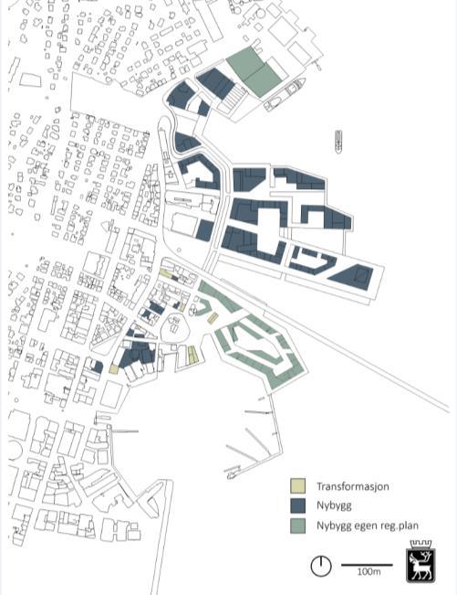 Marine/maritime næringer styrer arealbruk i Bukta. «Arktisk hovedstad» viser egnede arealer for store offentlige eller symbolsk viktige prosjekter som erfaringsmessig mangler i Tromsø sentrum.