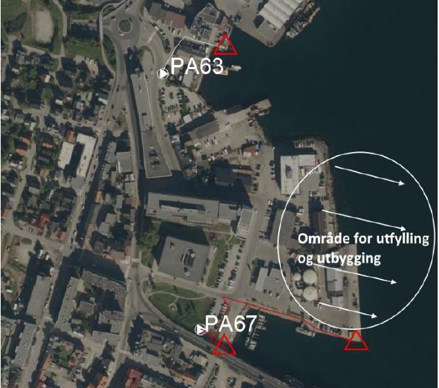 Kapasitet på vannforsyning er ok, herunder brannvann/ slokkevann inntil 50 l/s, nye ringledninger må etableres. Avløp må pumpes internt i hele området nord for brua.