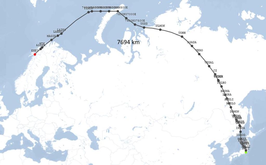 Transport av laks Narvik Tokyo Case Jernbane; gods fra Tokyo til