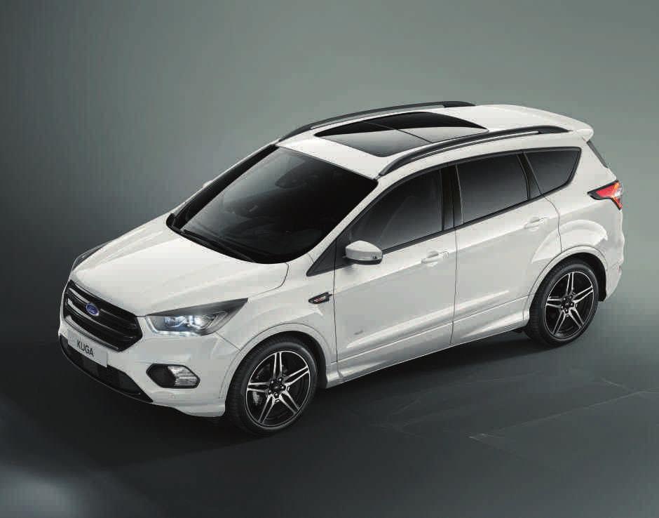 FORD KUGA Felger Bygg din egen perfekte Ford Kuga. Panoramatak Med sitt unike og bruksvennlige elektriske drevne panoramatak, gir Kuga deg en herlig romfølelse.