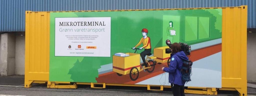 Mikroterminal for grønn varetransport DHL sykkellogistikk oppstart