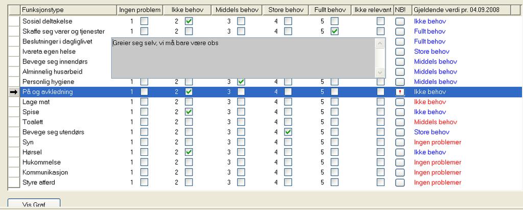 3.3.5 NB! (Merknadsfelt) Det er nå mulig å skrive en merknad knyttet til den enkelte variabel. Dette gjøres ved å trykke i feltet NB!