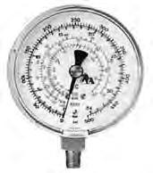 /447 Servicemanometer klasse 1 LT manometer (-1 - +17 Bar), skala i Bar/ C for R22 R52, klokkediameter 8mm, tilslutning 1/8" NPT.