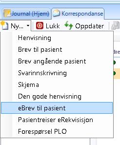 Pasienten vil da få melding i sin innboks i eportal om at meldingen ble avvist. Dialogen vil legge seg i Korrespondanse i pasientens journalen. 1.8.4.