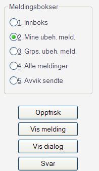 5.0 Lage og sende meldinger Nye meldinger lages fra Brukermodulen. Man kan lage og sende en ny melding, eller man kan svare på en innkommet melding, i tillegg til å sende en tilleggsmelding.