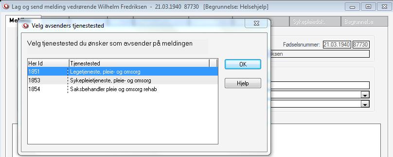 5.3 Lage ny melding Når det skal lages nye meldinger på en bruker, marker bruker, velg Ajourhold bruker - Lag og send meldinger eller klikk på ikonet på verktøylinja.