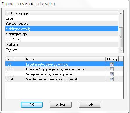 11.7 Autorisasjon Tjenestested For å autorisere på tjenestested, gjøres dette på samme måte som annen autorisasjon for funksjonsgruppen en ansatt er medlem av.