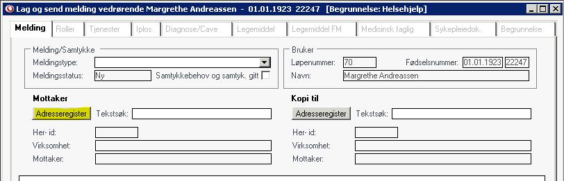 12.2 Bruk av Visma Adresseregister For å åpne Visma Adresseregister er det to veier man kan gå: 1. Fra meldingsdialogen i Brukermodulen i Profil, kan man klikke på knappen Adresseregister.