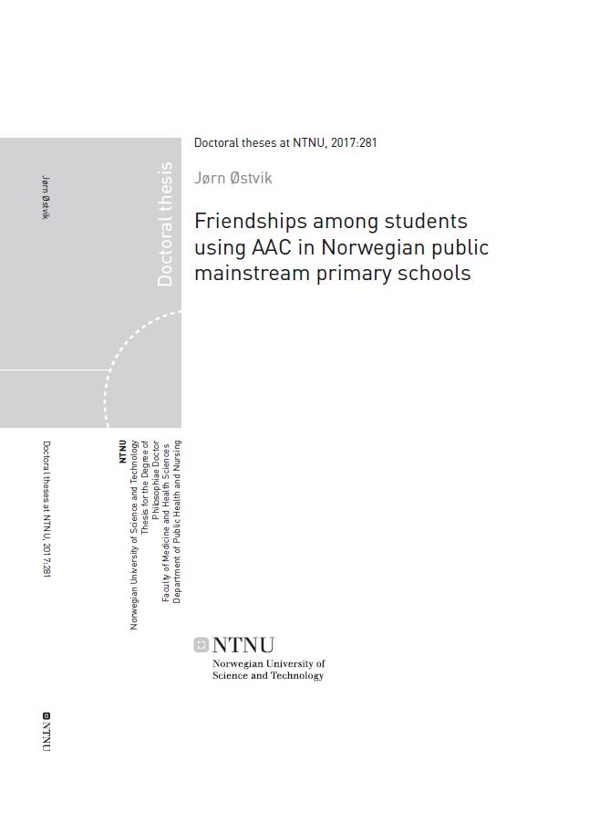 Doktorgradsstudie om vennskap Østvik, J., Ytterhus, B., & Balandin, S. (2016).