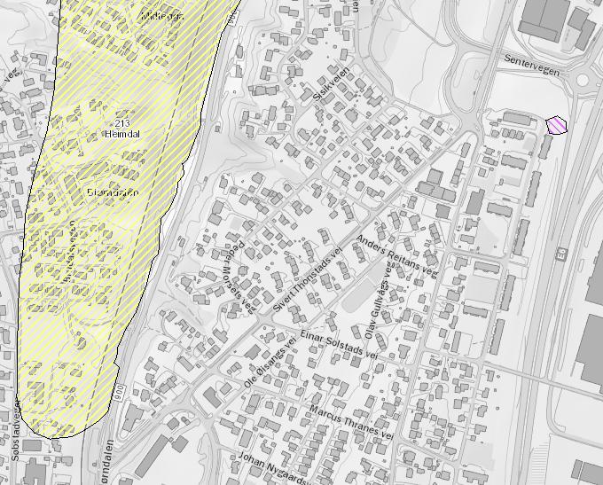Side 3 Beliggenhet: bydel, avgrensning og størrelse på planområdet, og arealbruk Planområdet ligger i bydel Heimdal og omfatter primært vegarealene i Sivert Thonstads vei, en liten vegbit av