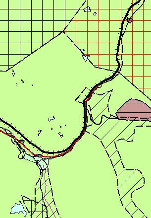 5.2 Dagens og tilstøtende arealbruk I kommuneplanens arealdel (2016-2028) er alt landareal i planområde, bortsett fra veg, avsatt til LNFR område.