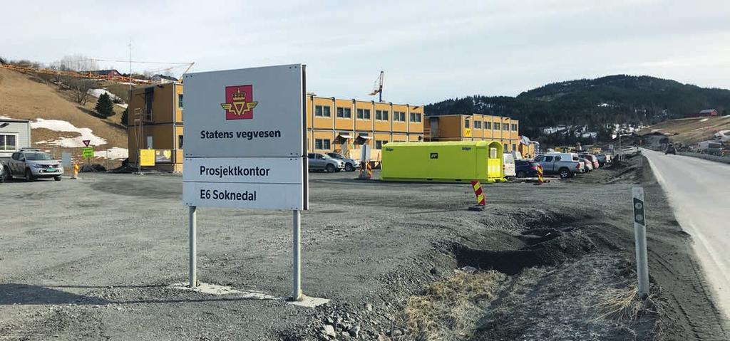 Anleggsarbeidet med E6 Soknedal startet opp september 2017 og skal være ferdig i 2020. Foto: NAV Trøndelag. 3.2.2 Bygg og anlegg Bygg- og anleggsbransjen sysselsetter rundt 21 000 i Trøndelag, noe som utgjør ni prosent av alle yrkesaktive i fylket.