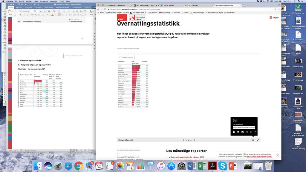 frå Statistikknett Reiseliv