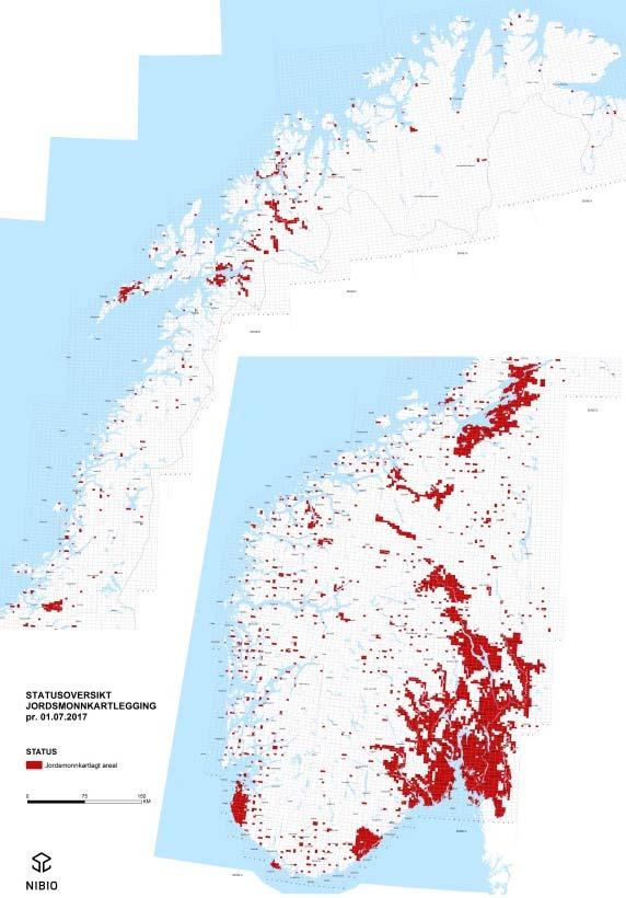 2.3 Dekning NIBIO har som langsiktig mål at alt jordbruksareal av typen fulldyrka og overflatedyrka jord skal være jordsmonnskartlagt.