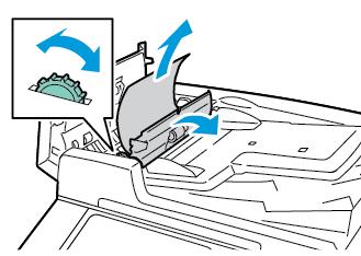 Hvis originaldokumentet ikke er synlig når toppdekselet åpnes, løfter du dokumentdekselet og fjerner dokumentet. 7.