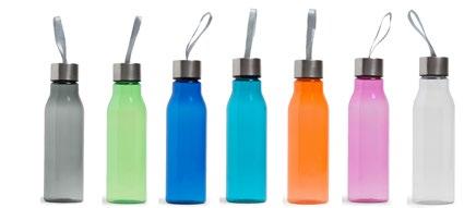 FUNKSJONELLE OG NYTTIGE GAVER 554458 AQUA DRIKKEFLASKE Lekker drikkeflaske i hardplast, BPA fri tritan. Kork i rustfritt stål. Praktisk opphengssnor i korken.