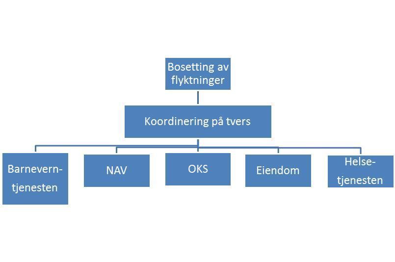 5 Organisering i Oppegård 5.1.1 Koordinering Arbeidet med bosetting og oppfølging av flyktninger er avhengig av et tett samarbeid mellom de involverte virksomhetene.