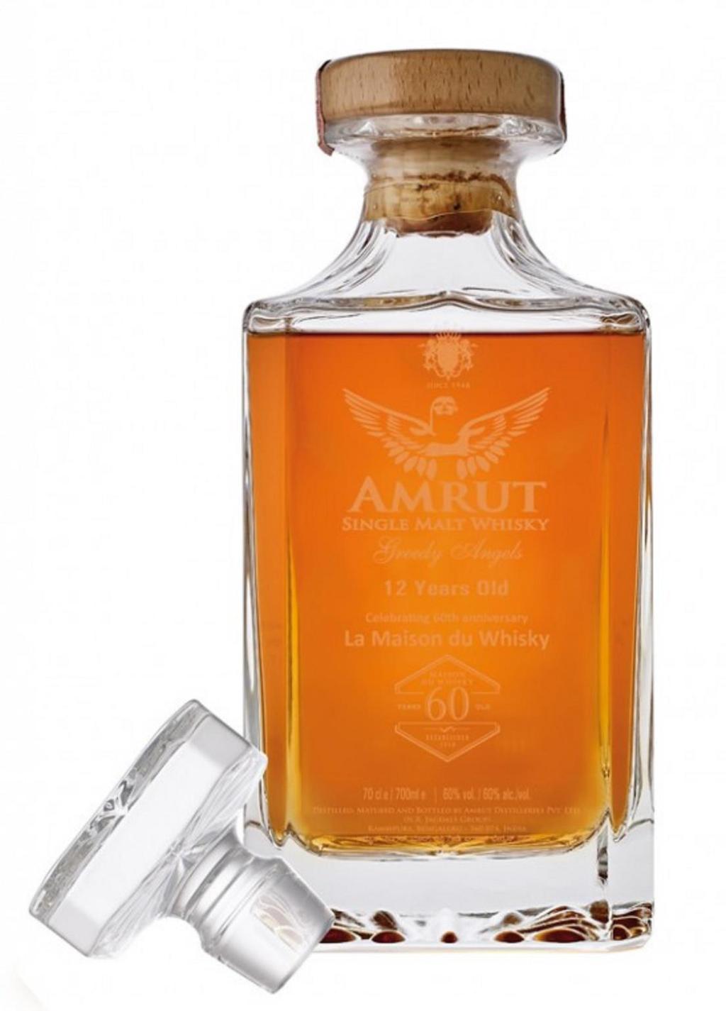 Amrut 12 YO Greedy Angels Maltet bygg fra Punjab, gjær og vann. Den eldste whiskyen som til nå er tappet i India En av de veldig få flaskene som kom til Norge blir åpnet på Amrut sin Masterclass.