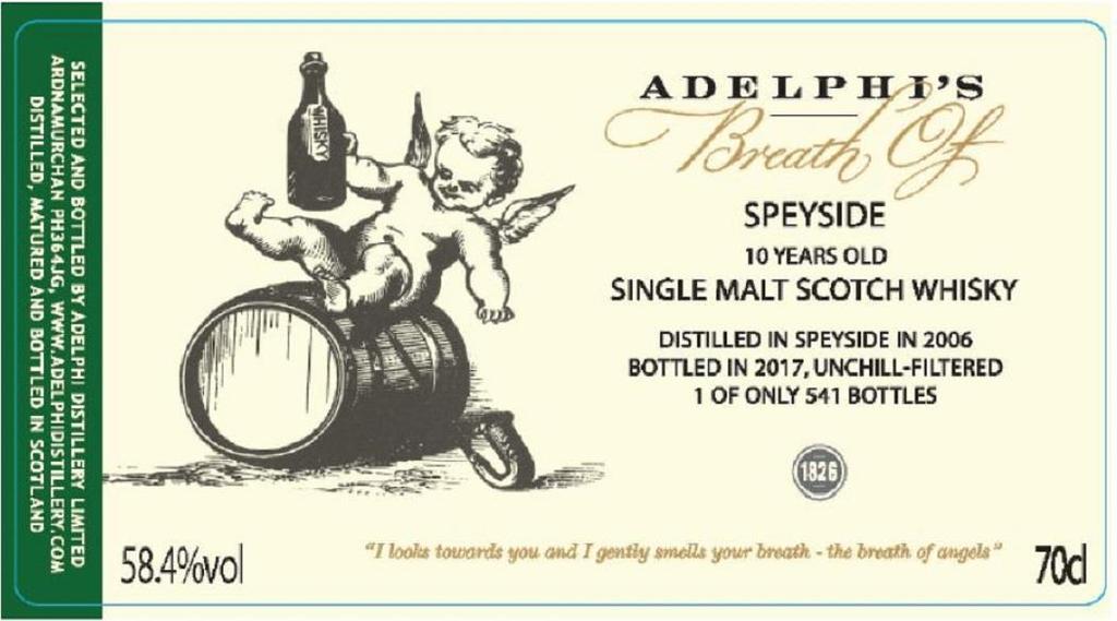 pepper Pris: 1 750,00, varenr: 7704301, 70 cl, 49,2 % Adelphi's Breath of Speyside 2006 Destillert i 2006 på et destilleri i Speyside, lagret på et 1st fill ex-sherry fat, tappet