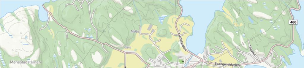 5 1.2 Planområdet 1.2.1 Beliggenhet og avgrensning Planområdet er markert med rødt på kartet. Planområdet er beliggende vest på Spangereid.