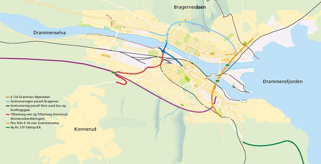 Vegpakke Drammen - hovedgrep Tilfartsveg vest/ tilfartsveg Konnerud 3.